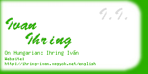 ivan ihring business card