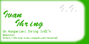 ivan ihring business card